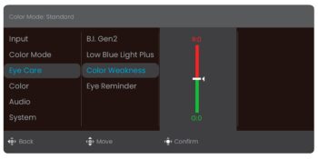 OSD: „Eye Care“ (Screenshot: BenQ-Handbuch)