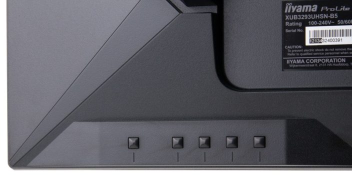 Bedienungstasten auf der Rückseite des Monitors