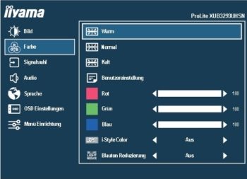 OSD: Farbeinstellungen