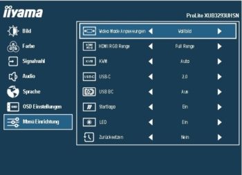 OSD: Allgemeine Einstellungen