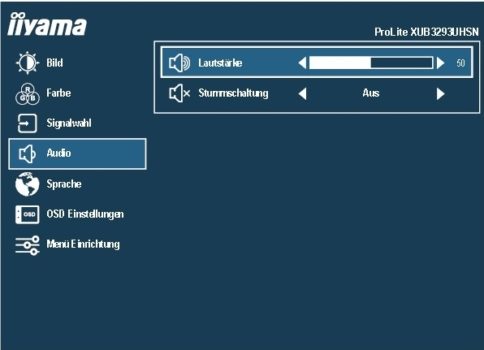 Audio-Einstellungen im OSD