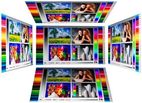 Horizontale und vertikale Blickwinkel vom IPS-Panel