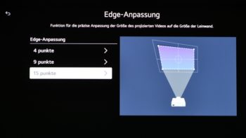Edge-Anpassung für die Geometriekorrektur