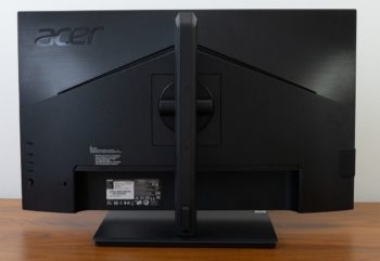 Acer B277UE: Ansicht hinten in der niedrigsten Stellung
