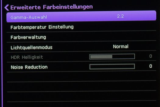OSD: Lichtquellenmodus "Normal" für höchste Lichtausbeute