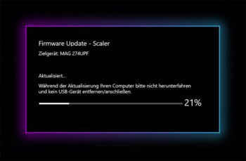 Das Firmware-Update wird in der App Gaming Intelligence gestartet