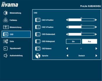 OSD: OSD (Bild: iiyama-Handbuch)