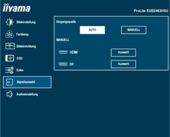OSD: Signalauswahl (Bild: iiyama-Handbuch)