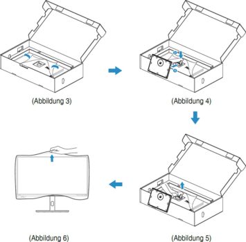 Montage des Monitors (Bild: ASUS-Handbuch)