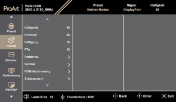 OSD: Bildeinstellungen (Bild: ASUS-Handbuch)
