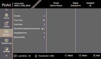 OSD: Bildeinrichtung (Bild: ASUS-Handbuch)