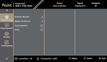 OSD: QuickFit Plus (Bild: ASUS-Handbuch)