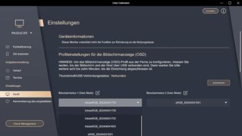 ProArt Calibration: Zuweisung vorhandener Kalibrierung zu den Benutzer-Modi