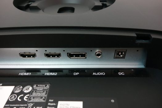 Sparsame Anschlussmöglichkeiten beim Acer XV275UP3