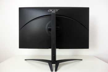 Acer Nitro XV275UP3: Unspektakuläre, schwarz-matte Gehäuserückseite