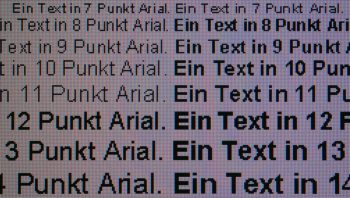 Darstellung von Schrift bei nativer Auflösung