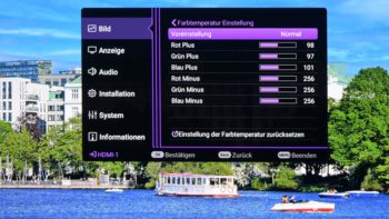 OSD: Farbtemperatur-Einstellung in zwei Stufen