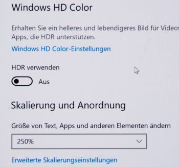 Textwiedergabe native Auflösung