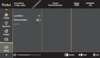 OSD: Klang (Bild: ASUS-Handbuch)