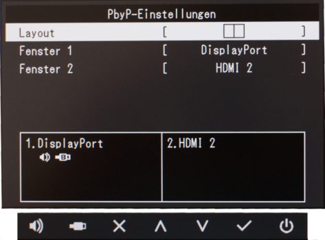 OSD: PbP-Einstellungen