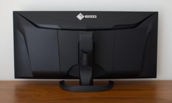 EIZO EV3450XC-BK Ansicht hinten in der niedrigsten Stellung