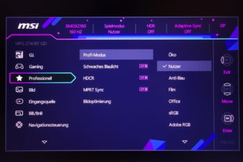 OSD Professionell: Bildmodi und sonstige Einstellungen zur Bildoptimierung