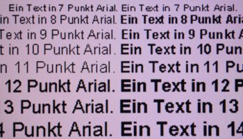 Darstellung von Schrift bei Full-HD-Auflösung und Schärfe 0