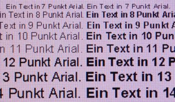Darstellung von Schrift bei nativer Auflösung