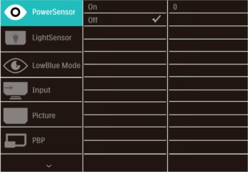 OSD: PowerSensor (Screenshot: Philips-Handbuch)