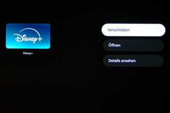 Anzeige: Verschieben der App