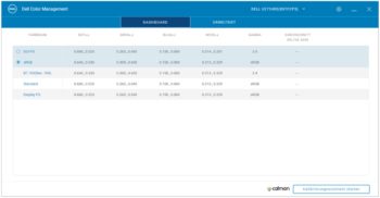 Dell Color Management Software: Dashboard