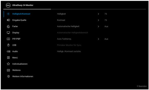 OSD (Screenshot: Dell-Handbuch)