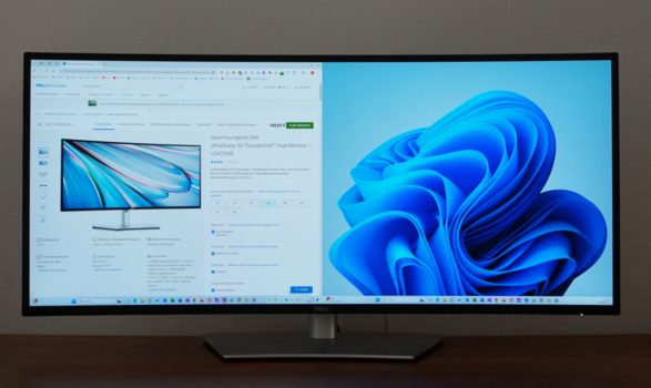 Links Chrome-Browser, rechts Windows-11-Desktop
