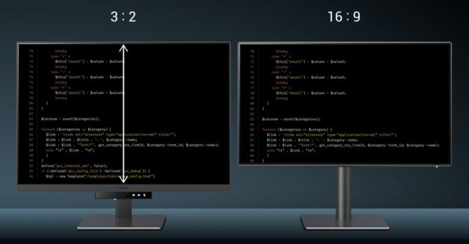 Vergleich 3:2- mit 16:9-Format (Screenshot: BenQ-Website)