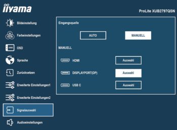 OSD: Signalauswahl (Bild: iiyama-Handbuch)