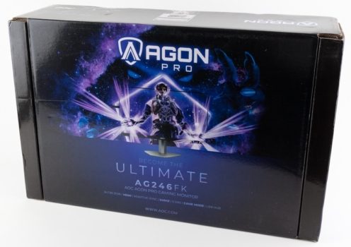 Auffällige Verpackung des Gaming-Monitors