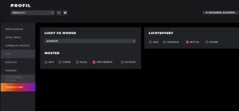 LED-Einstellungen über G-Menu