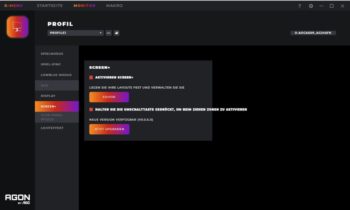 G-Menu: Screen+-Optionen