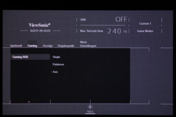 OSD Steuerung der RGB-Beleuchtung auf der Gehäuserückseite