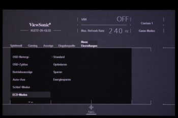 OSD Eco-Modus: Durch Reduzierung der Hintergrundbeleuchtung wird Strom gespart