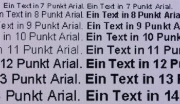 Darstellung von Schrift bei Full-HD-Auflösung und Schärfe 75