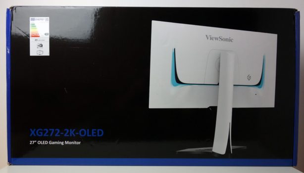 Verpackung des ViewSonic XG272-2K-OLED mit Hochglanzdruck