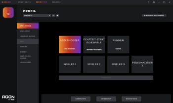 G-Menu: Auswahl Spielemodi