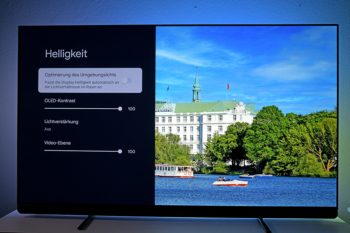 OSD: Ebenso kann unter "Helligkeit" die Anpassung an das Umgebungslicht erfolgen