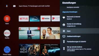 Große Auswahl an Apps vorhanden