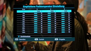 OSD: Empfohlene Farbtemperatur-Einstellung
