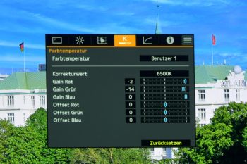 OSD: Farbtemperatur