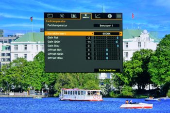 OSD: Farbtemperatur für Weißpunkt und Gain/Offset