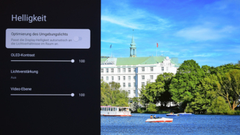 OSD: Helligkeit – Optimierung des Umgebungslichts