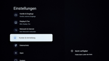 OSD: Konten und Anmeldung